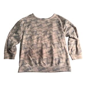Venus Womens Camo Cutout Crewneck‎ Pullover Sweatshirt Size Small